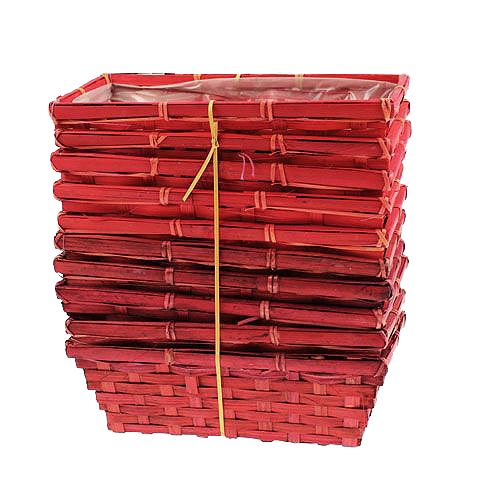 Floristik24 Set di gettoniera quadrata rossa 25x12x9cm 10 pezzi