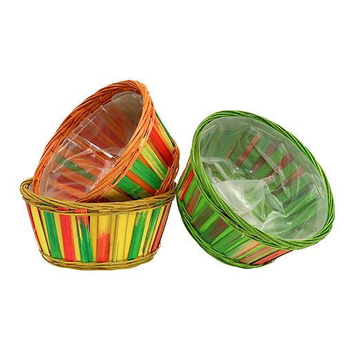 Floristik24 Ciotola per patatine rotonda multicolore Ø 20 cm 12 pz