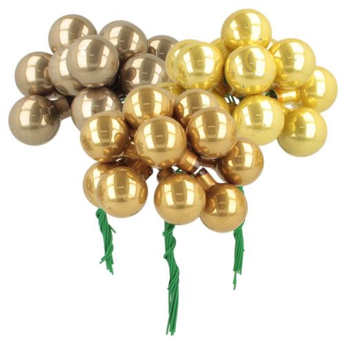 Mini palline di Natale su filo, bacche a specchio, lucide, 20 mm, 140 pezzi