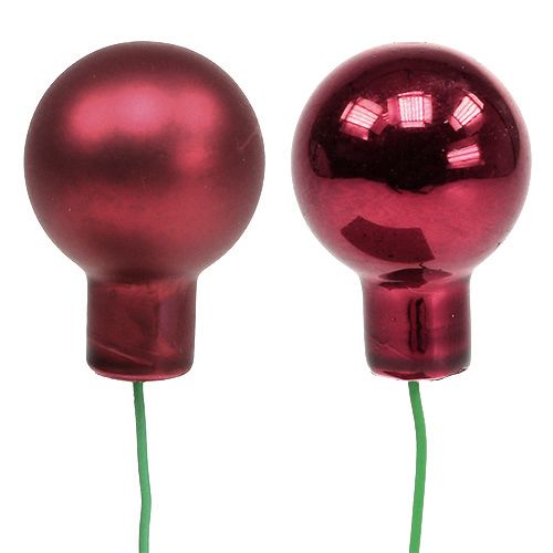 Prodotto Mini pallina di Natale specchio rosso, bacche di vetro rosa Ø20mm 140p