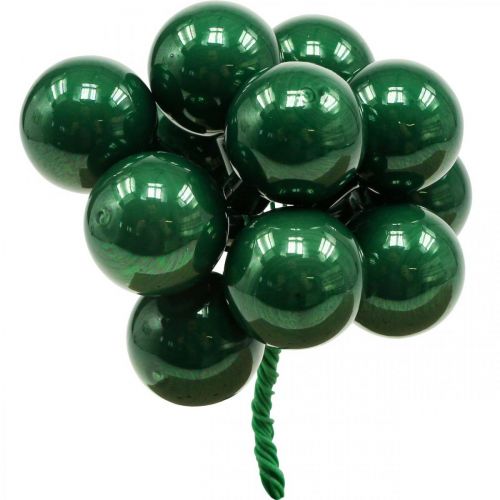 Mini palline di Natale su filo Ø25mm vetro verde 140p