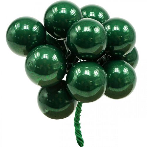 Floristik24 Mini palline di Natale su filo Ø25mm vetro verde 140p