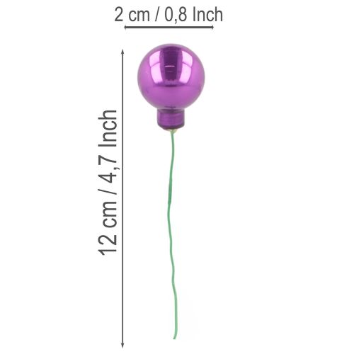 Mini palline di Natale su filo, bacche colorate a specchio, 25 mm, 140 pezzi | Floristik24.it