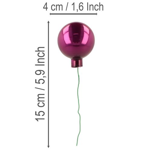 Mini palline di Natale su filo, bacche specchiate, colorate, 40 mm, 32 pezzi | Floristik24.it