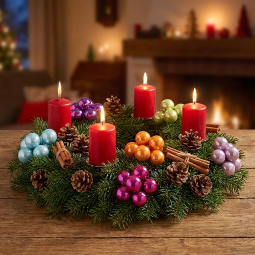 Mini palline di Natale su filo, bacche specchiate, colorate, 40 mm, 32 pezzi | Floristik24.it