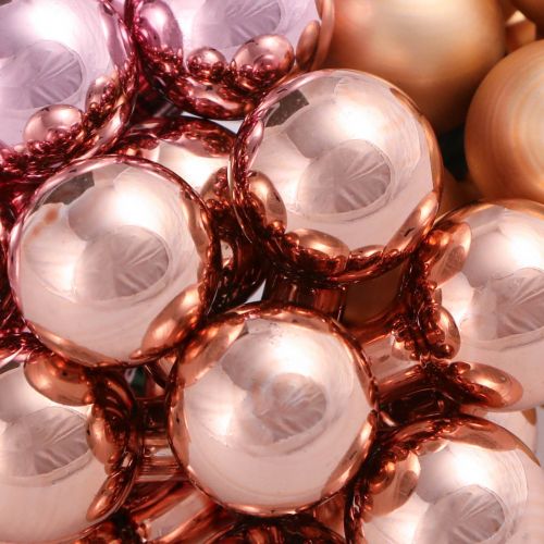 Prodotto Specchio Bacche Rosa Albicocca Sfere Vetro Filo Ø20mm 140 pz