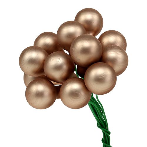 Floristik24 Misto di bacche a specchio rosa crema 15mm 140p