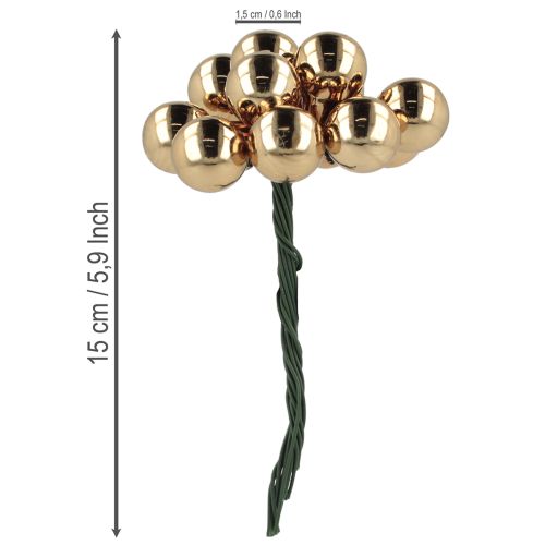 Prodotto Bacche a specchio Ø1,5cm marrone-oro 140 pz