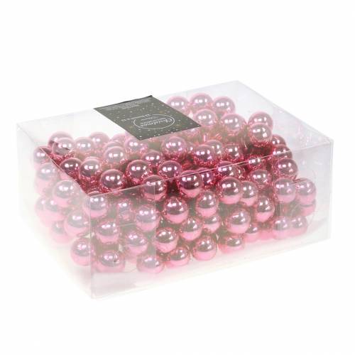 Floristik24 Palline di Natale Vetro Rosa Ø2cm 144 pezzi