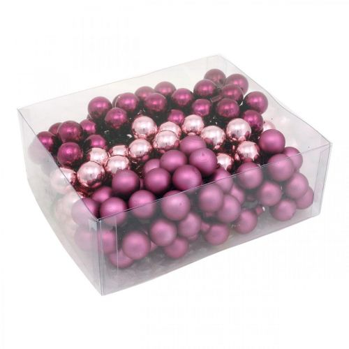 Prodotto Mini Palla Di Natale Specchio In Vetro Rosa Bacche Berry Ø20mm 140 pz