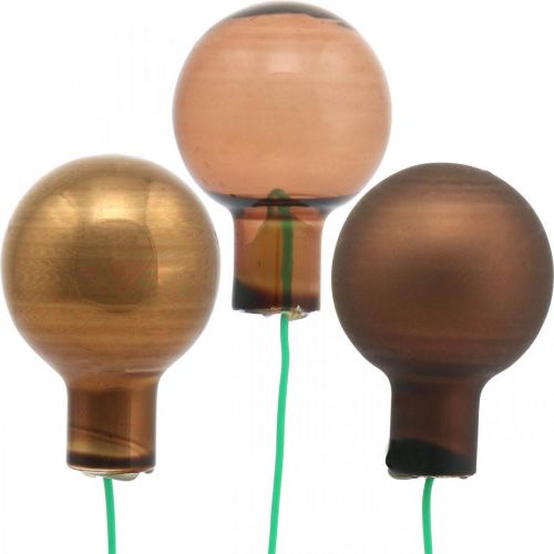 Floristik24 Mini palline di Natale a specchio in vetro marrone bacche Ø20mm mix 140p