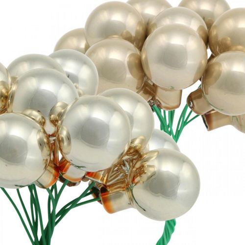 Prodotto Mini pallina di Natale crema, bacche beige specchiate Ø20mm 140 pz