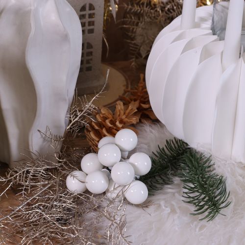 Bacche a specchio Ø2cm bianco opaco, lucido 140 pezzi | Floristik24.it