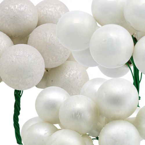 Prodotto Mini palline di Natale marmorizzate bianche bacche a specchio assortite Ø25mm 140p