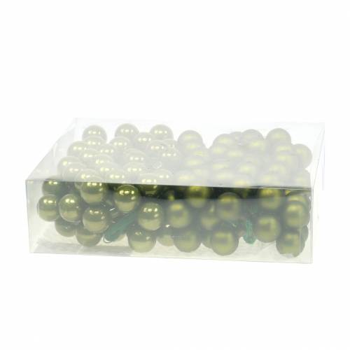Floristik24 Specchio decorativo natalizio bacche verdi Ø2,5cm 140p
