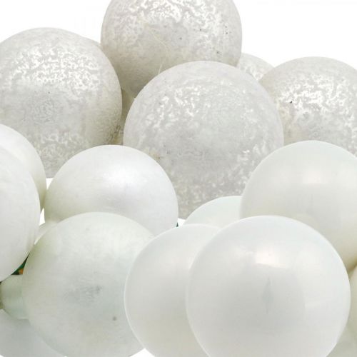 Floristik24 Mini palla di Natale specchio bianco bacche vetro Ø40mm mix 32pz