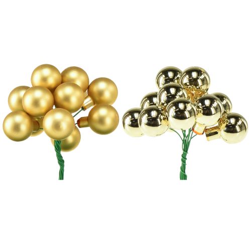 Floristik24 Mini palline per albero di Natale in vetro specchio bacche Ø20mm 140 pz