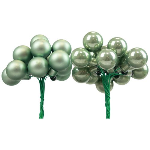 Floristik24 Bacche a specchio mix verde pastello Ø20mm 140pz