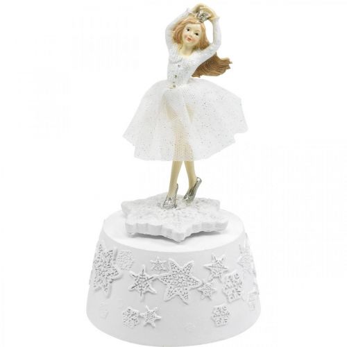 Floristik24 Carillon ballerina bianca decorazione invernale Ø10.5cm H18.5cm