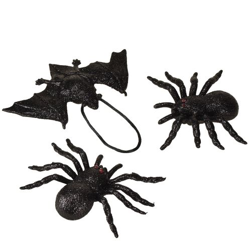 Floristik24 Ragno, pipistrello figure nere 10cm, 14cm 3 pezzi