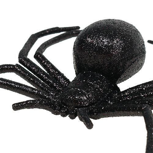 Floristik24 Ragno nero 16cm con mica