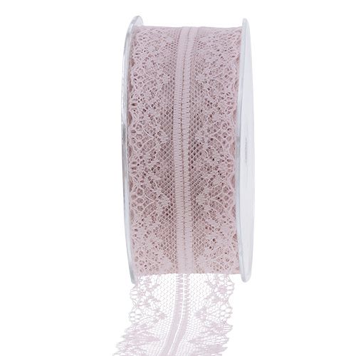 Floristik24 Pizzo rosa antico 40mm 20m