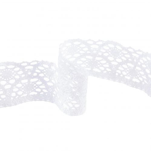 Prodotto Nastro in pizzo bianco nastro decorativo matrimonio battesimo L48mm L20m