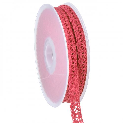 Floristik24 Nastro di pizzo nastro decorativo rosa nastro decorativo pizzo L12mm L20m