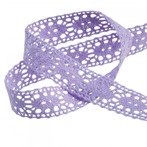 Prodotto Nastro di pizzo viola decorativo nastro fiore primavera W18mm L20m