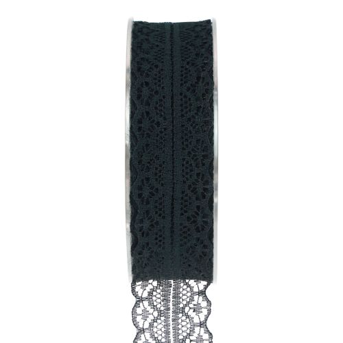 Floristik24 Nastro regalo in pizzo nastro nero nastro in pizzo 28mm 20m