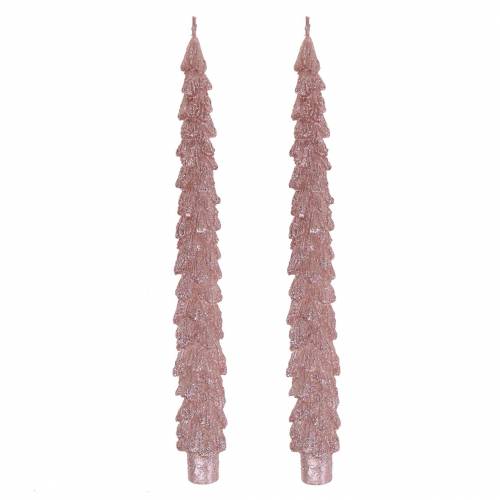 Floristik24 Candele a punta in abete rosa metallizzato 30mm × 260mm 2pz