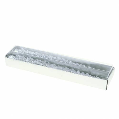 Floristik24 Candele coniche abete argento 30mm × 260mm 2pz
