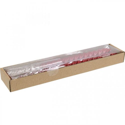 Prodotto Candele coniche candele attorcigliate candele a spirale rosse 24 cm 2 pezzi