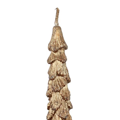 Floristik24 Candele coniche Candele metallizzate marroni Candele natalizie 25 cm 2 pezzi