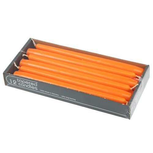 Floristik24 Candele coniche 250/23 Arancio 12pz