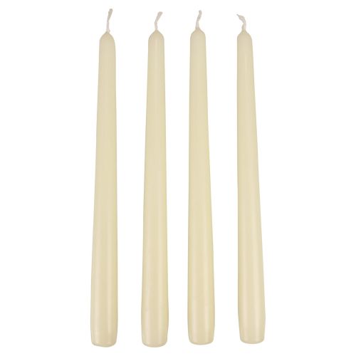 Prodotto Candele coniche, candele a stecco, bianco avorio, 250/23 mm, 12 pezzi