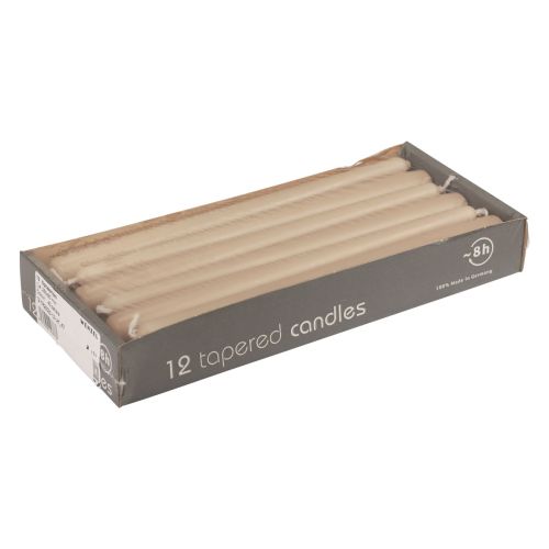 Floristik24 Candele coniche Candele Wenzel beige 250/23mm 12 pz