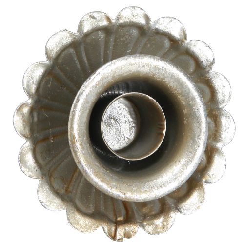 Prodotto Portacandele conico argento antico portacandele con mandrino Ø8,5cm 4pz