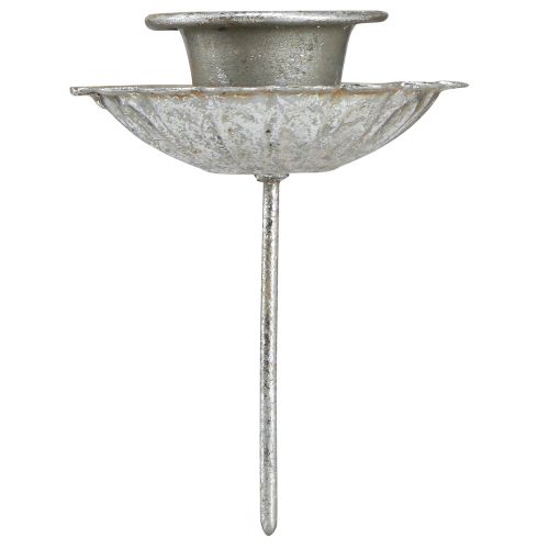 Prodotto Portacandele conico argento antico portacandele con mandrino Ø8,5cm 4pz