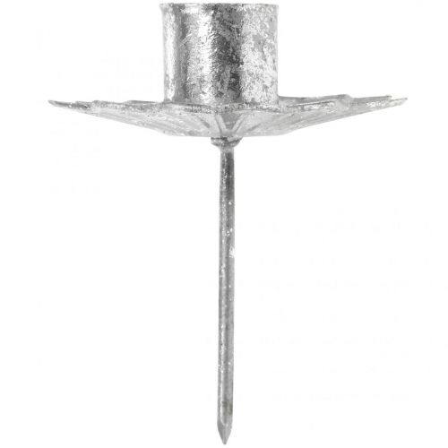 Prodotto Portacandele conico da incollare argento anticato Ø7cm 4pz