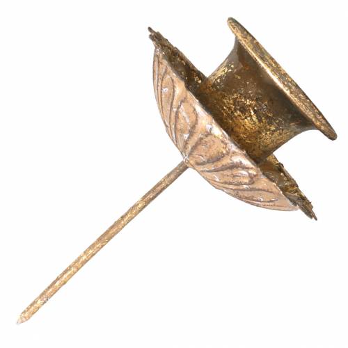 Floristik24 Portacandele conico da attaccare stile antico dorato Ø8,5 cm 4 pezzi