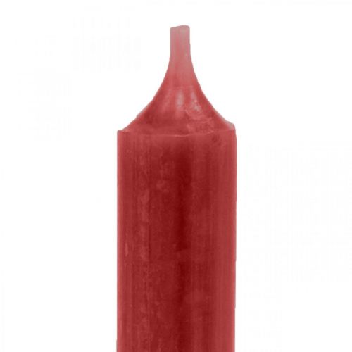 Prodotto Candela conica rossa candele in tinta unita rosso rubino 120mm/Ø21mm 6 pz