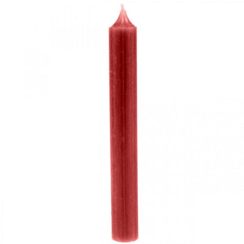 Candela conica rossa candele in tinta unita rosso rubino 180mm/Ø21mm 6pz