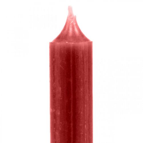 Prodotto Candela conica rossa candele in tinta unita rosso rubino 180mm/Ø21mm 6pz