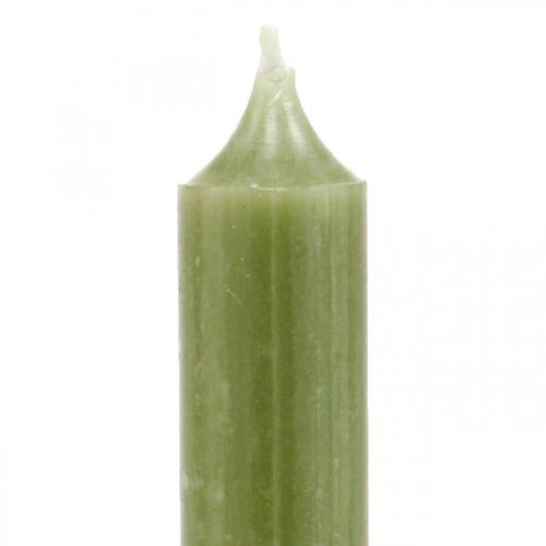 Floristik24 Candele a bastoncino candele di cera colorata verde 180mm/Ø21mm 6pz