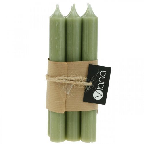Prodotto Candele a bastoncino candele di cera colorata verde 180mm/Ø21mm 6pz