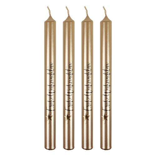 Floristik24 Candele natalizie candele a bastoncino Crema natalizia 25 cm 4 pezzi