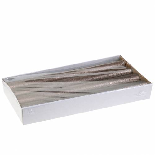 Prodotto Candele coniche in tinta unita rame metallizzato 34mm×240mm 4 pz