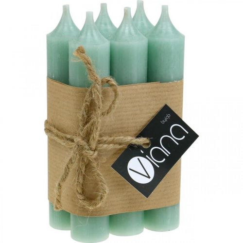 Floristik24 Candele coniche candele corte giada verde per anello Ø21/110mm 6 pz