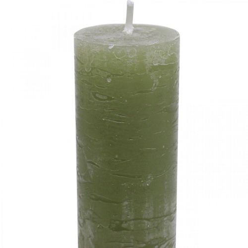 Prodotto Candele tinta unita candele a bastoncino verde oliva 34×240mm 4 pz
